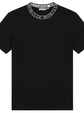 Moncler Black Logo Collar Short Sleeve Tee